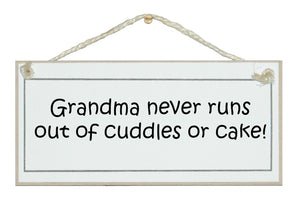 Grandma, cuddles and cake