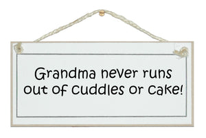 Grandma, cuddles and cake