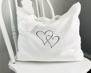 Double heart Natural Marina Bag