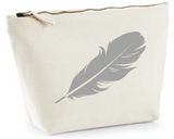 White feather. Make up bag