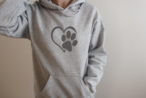 Heart and Paw Print. hoodie