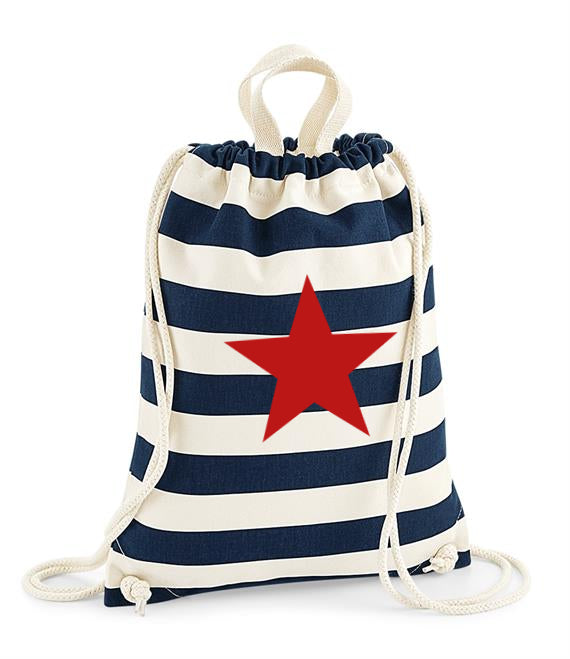 Navy striped Gymsac Bag
