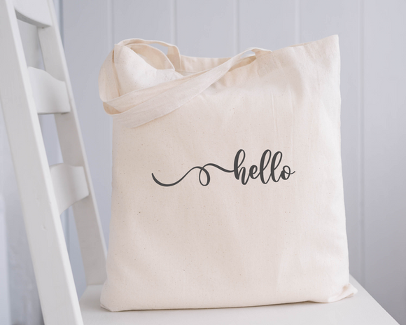 hello design Natural Tote Bags