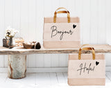 French & Spanish phrase Options Luxury Canvas Shopper Bags