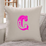 Circus Monogram personalised Natural Square Cushion