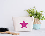 Star design Natural make up bag