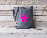Graphite Grey Organic Tote Bags Star Designs