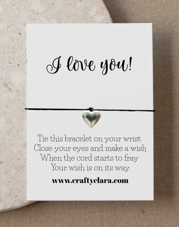 I love you. Heart Bracelet