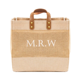 Size 2 Mini Initials Luxury Natural Jute Handbag