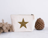 Star design Natural make up bag