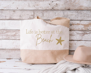 Life better at the beach. Natural Beach Bag