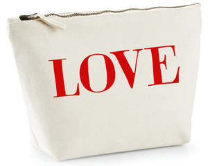 Big red LOVE. Natural Make Up Bag