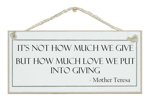 It's not how much we give...