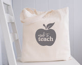 Teacher/School theme Natural Tote Bags