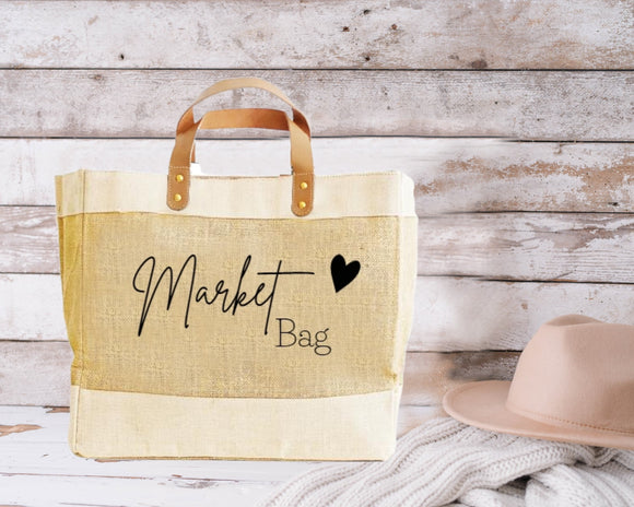 Market Bag Natural Luxury Jute Shopper