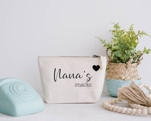 Nana's snack canvas pouch