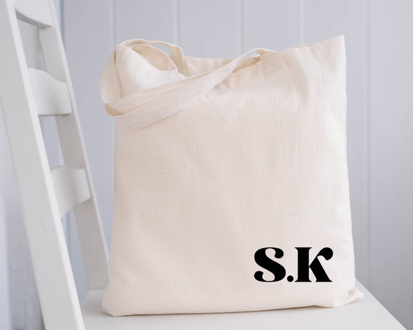 Personalised Initials tote bags