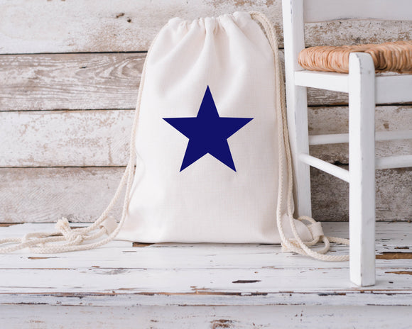 Navy Star Design Canvas Gymsac Bags