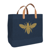 Bee Design. Luxury Jute & Leather Shoppers