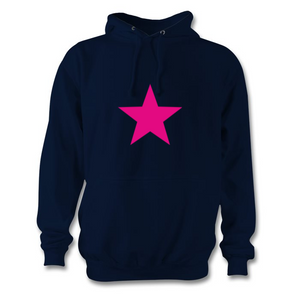 Navy and hot pink star hoodie