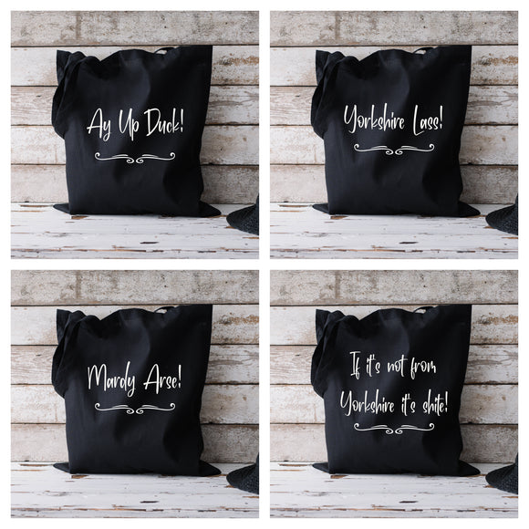 Northern phrases Black Tote Bags