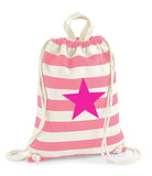 Pink striped Gymsac Bag