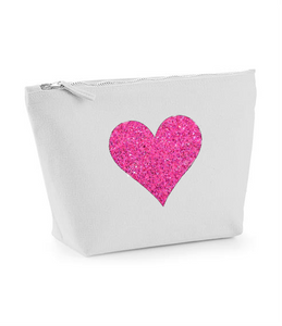 Heart design Grey make up bag