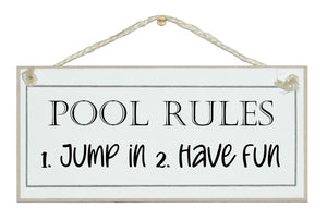 Pool Rules...Sign