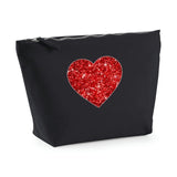 Heart design range black make up bag