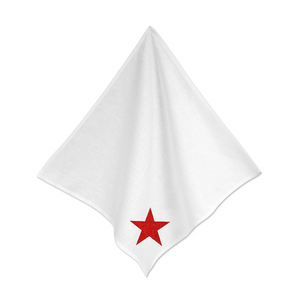 Set of 6 x Glitter Star White Linen Napkins