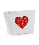 Heart design Grey make up bag