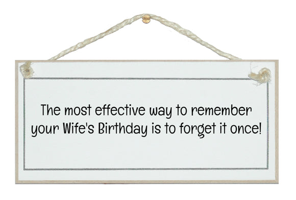 Remember your wife's birthday