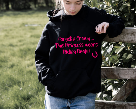 Princess, riding boots black hoodie
