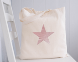 Star Print Design Natural Tote Bags