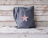 Graphite Grey Organic Tote Bags Star Designs