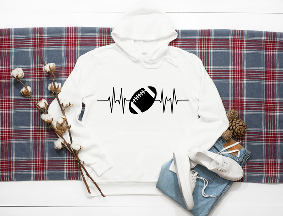 Rugby Ball Heart Line. hoodie