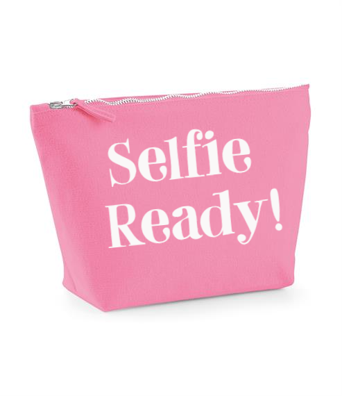 Selfie ready. True Pink Make Up Bag