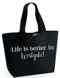 Life is better in...Black Beach Bag