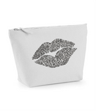 Lips design. Grey Make Up Bag
