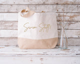Exercise Stuff, gym, yoga, swim etc. Natural Beach Bag
