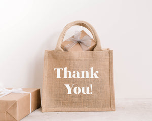 Thank You. Mini Jute Bags