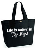 Life better in flip flops!Black Beach Bag