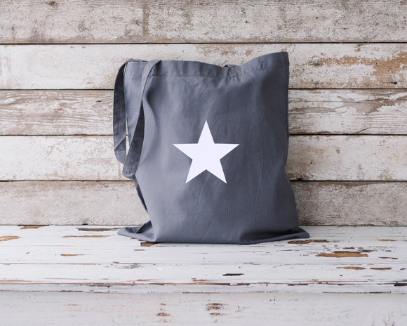 Graphite Grey Organic Tote Bags Star Designs