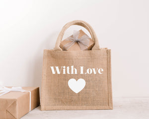 With Love. Mini Jute Bags