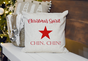Christmas spirit, chin, chin! Natural Square Cushion