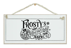 Frosty's Snowflake Cafe. Vintage Christmas sign