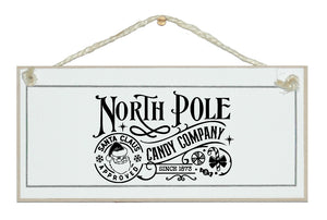 North Pole. Vintage Christmas sign