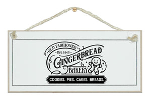 Olde Fashioned Gingerbread Bakery. Vintage Christmas sign