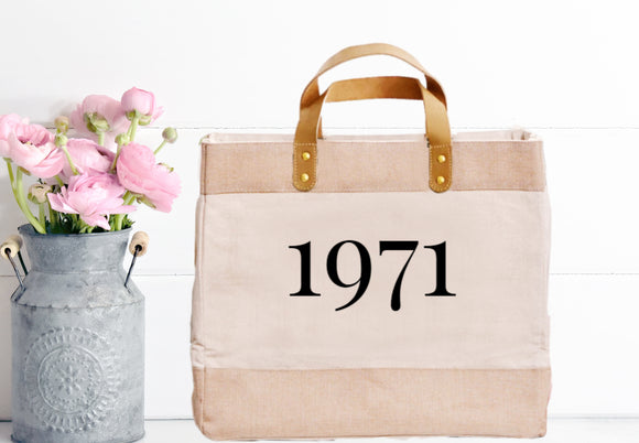 Personalised milestone age special date Luxury Canvas Shopper